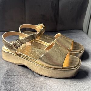 Girls Zara Gold Platform Sandals
